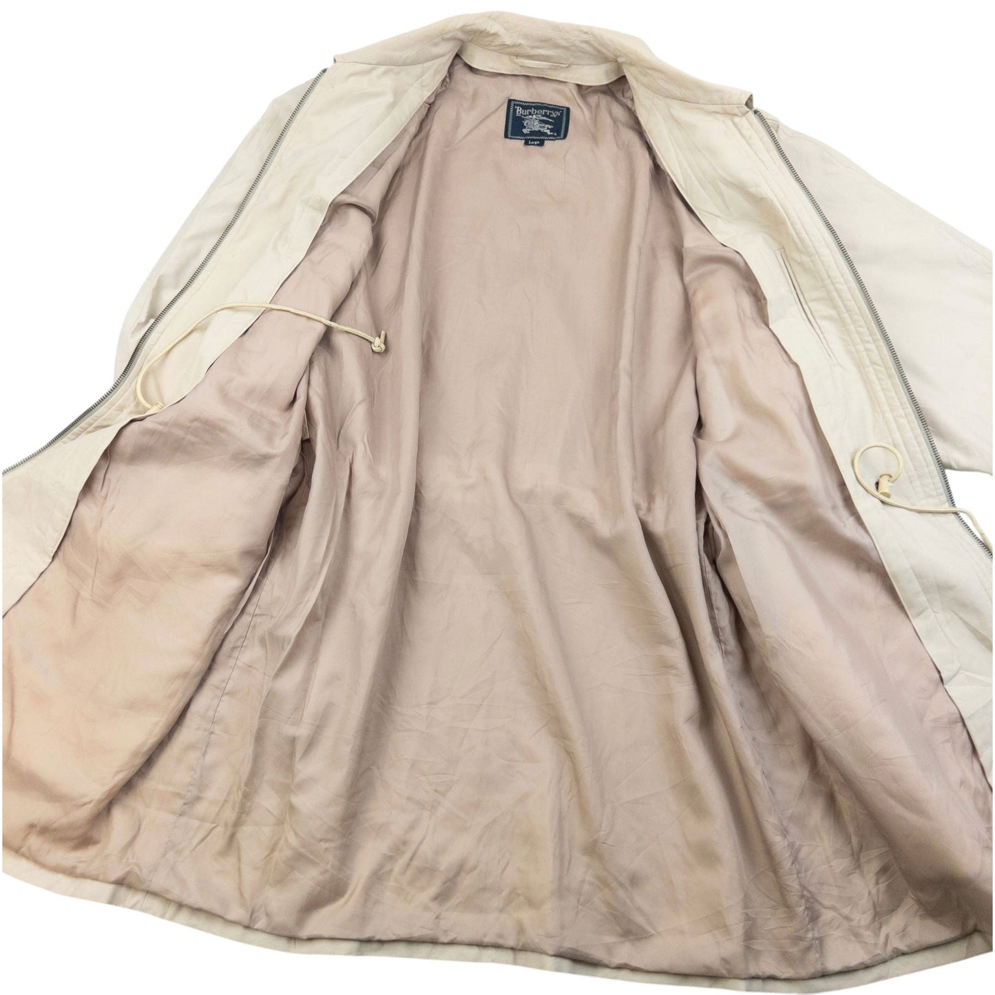 Vintage 90s Burberry Zip Up Jacket Size L | Large, Beige
