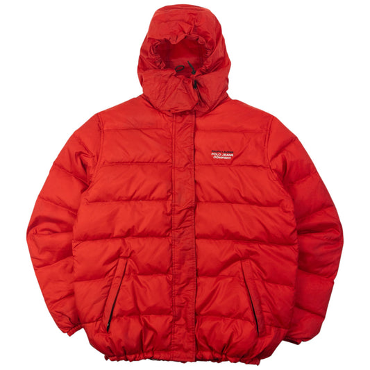 Vintage 2000s Ralph Lauren Polo Jeans Puffer Jacket Womens Size M | Medium, Red