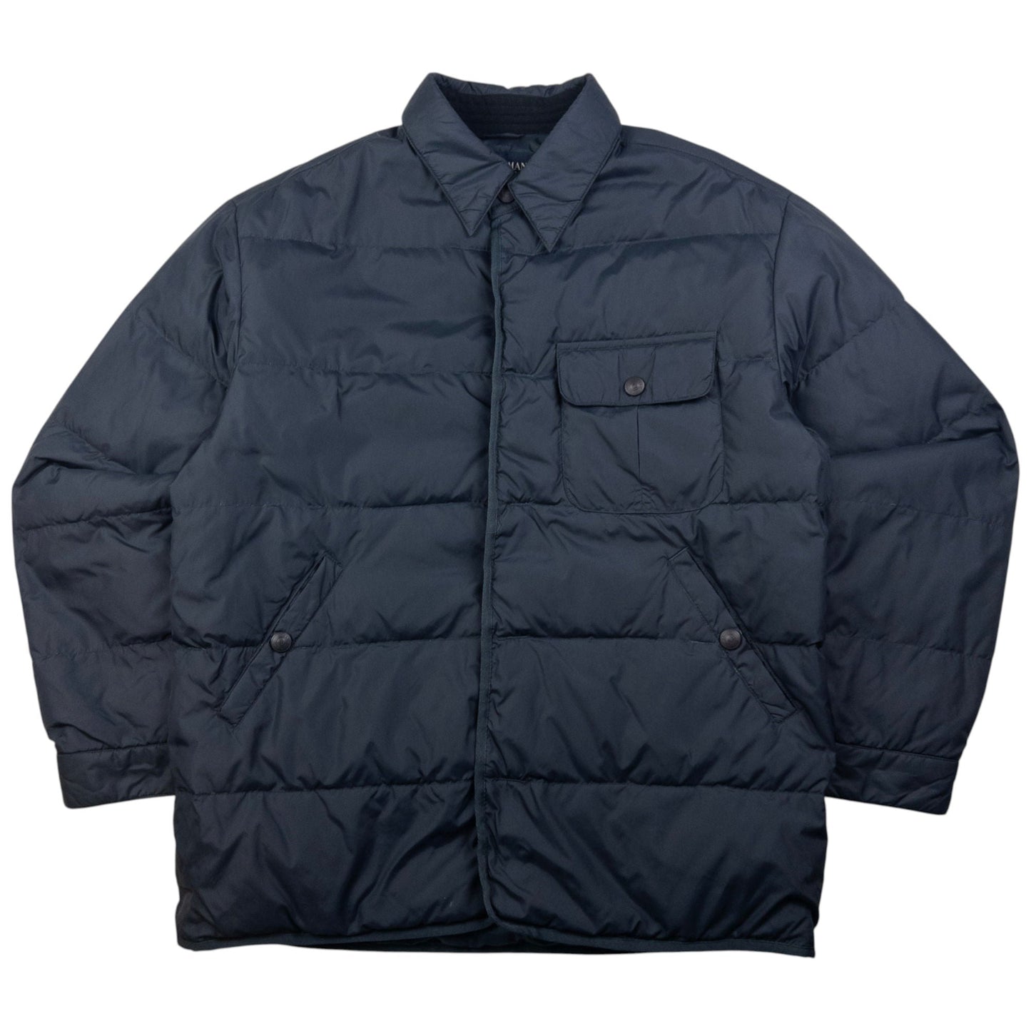 Vintage Armani Jeans Button Up Puffer Jacket Size L