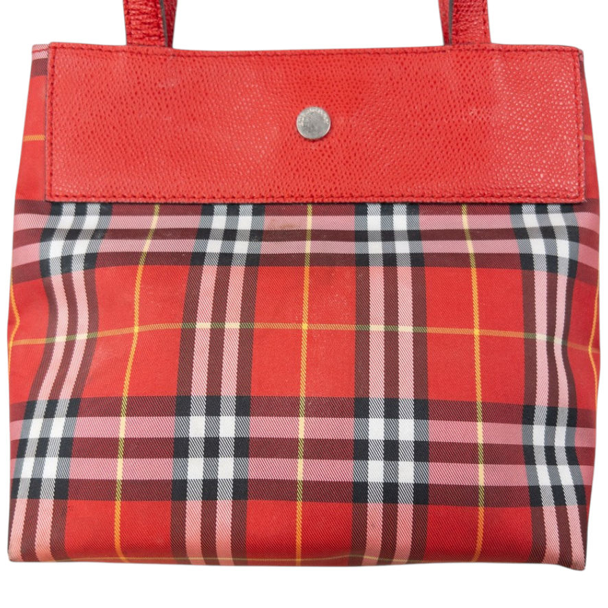 Vintage 2000s Burberry Nova Check Handbag | O/S, Red