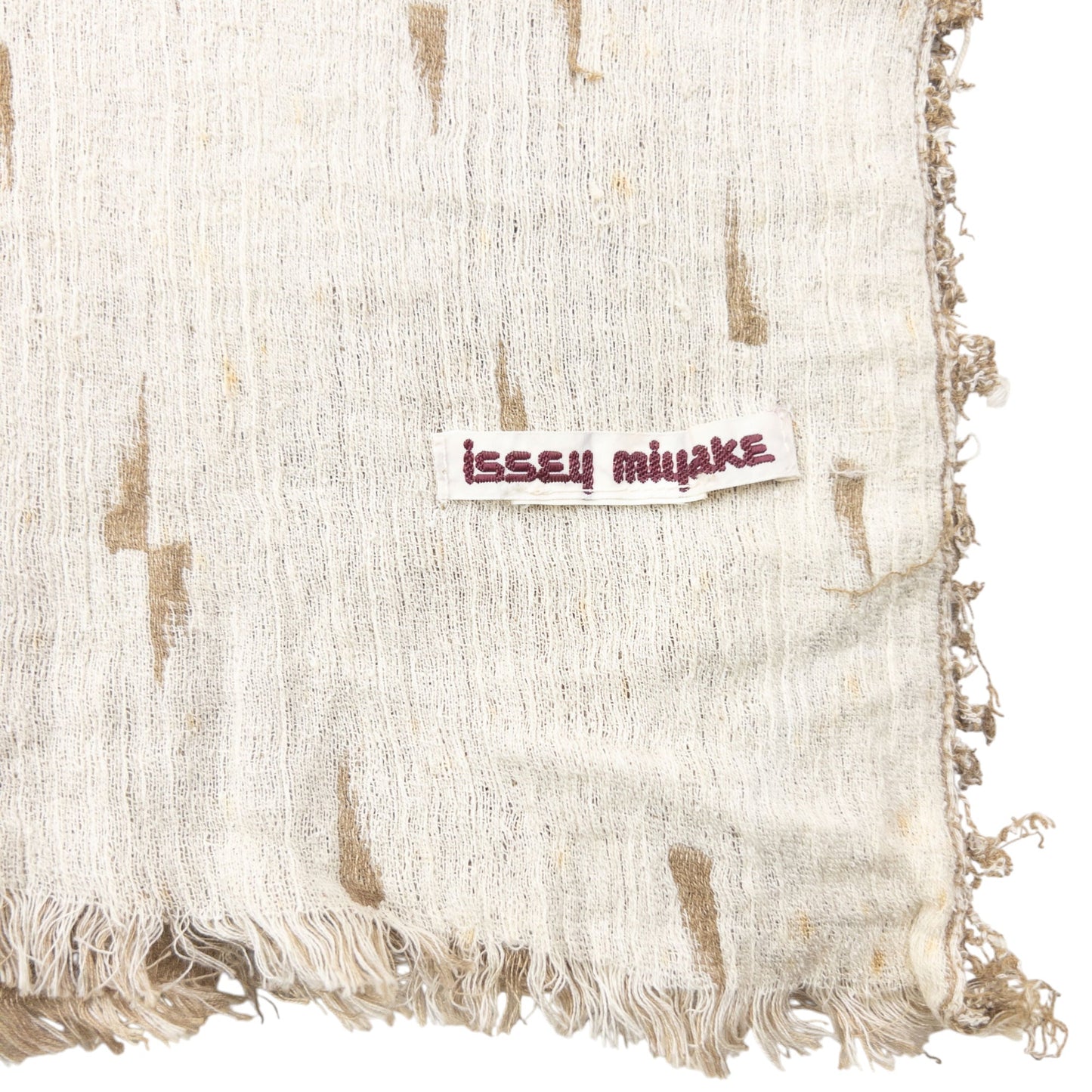 Vintage 80s Issey Miyake Pattern Scarf | O/S, Beige
