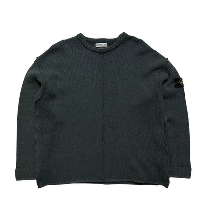 Stone Island A/W 1995 Heavy Wool Knit Pullover | XXL, Dark Grey
