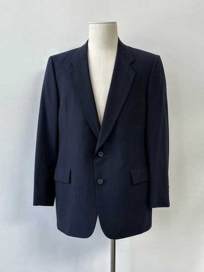 Christian Dior Monsieur 1980s Striped Single Breasted Blazer - 44R