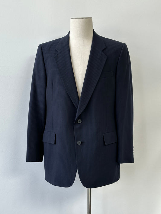 Christian Dior Monsieur 1980s Striped Single Breasted Blazer - 44R