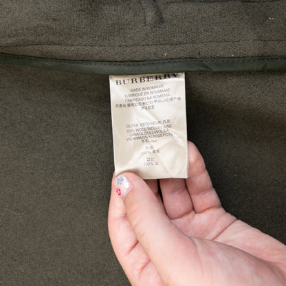 Vintage Burberry Brit Wool Duffle Jacket Womens Size S | O/S, Green