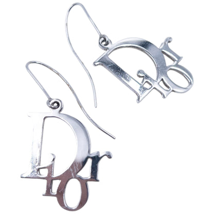 Vintage 2000s Dior By John Galliano Silver Logo Earrings | O/S, Grey