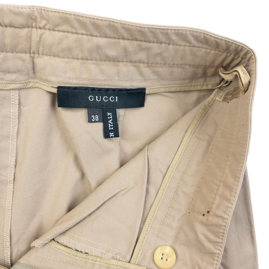 Vintage 2000s Gucci Buckle Waist Trousers Size W26 | W26, Beige