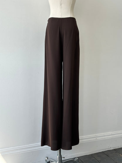 Vintage 2000s Pure Silk Wide Leg Trousers - W28