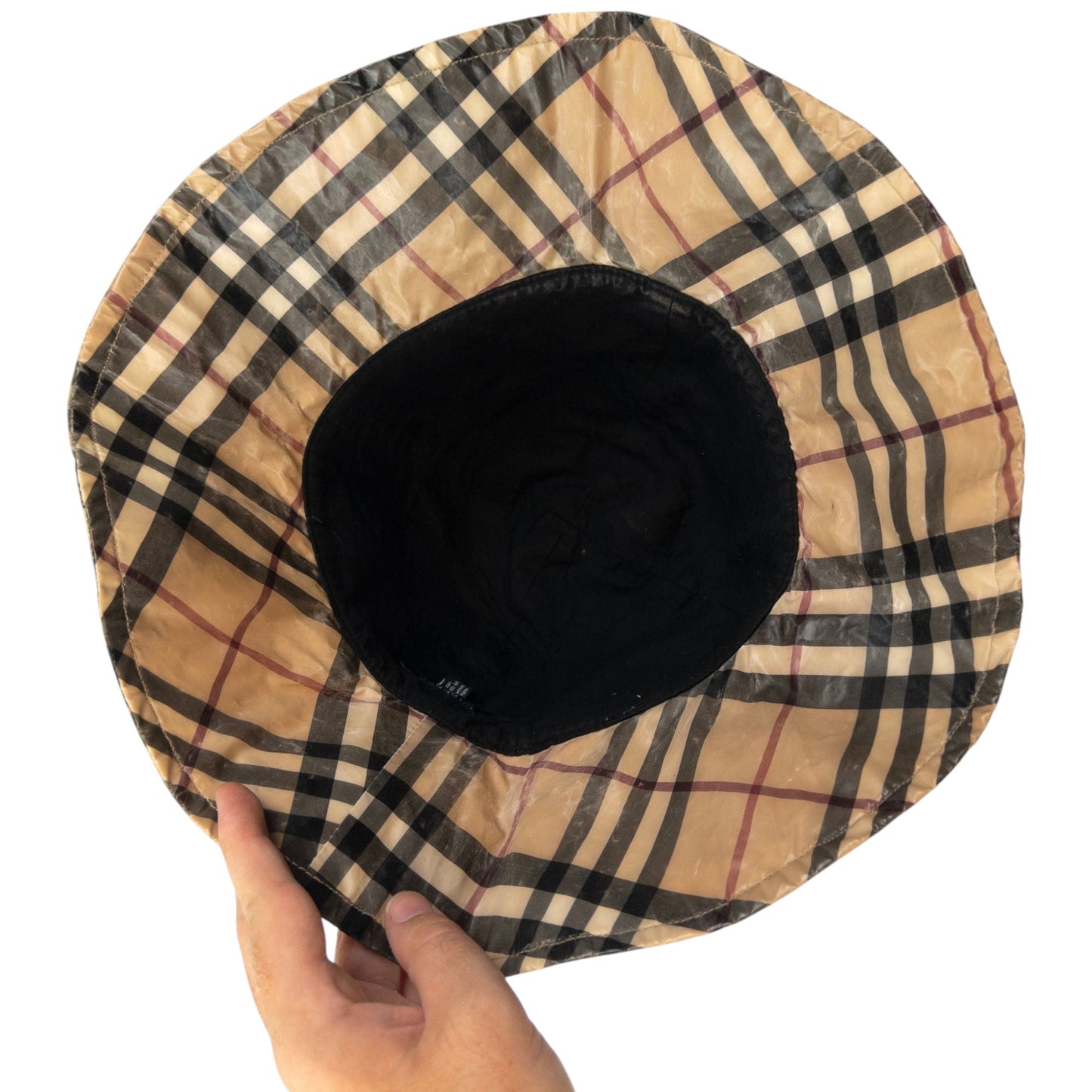 Vintage Burberry Nova Check Rain Bucket Hat Size M