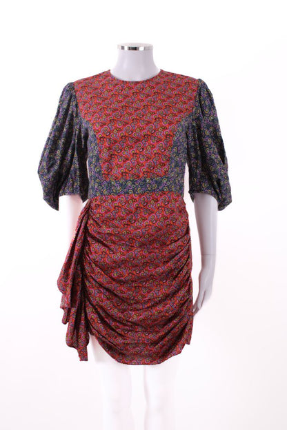 Rhode Puff Sleeve Mini Dress Blue/red S | Default Title, Blue