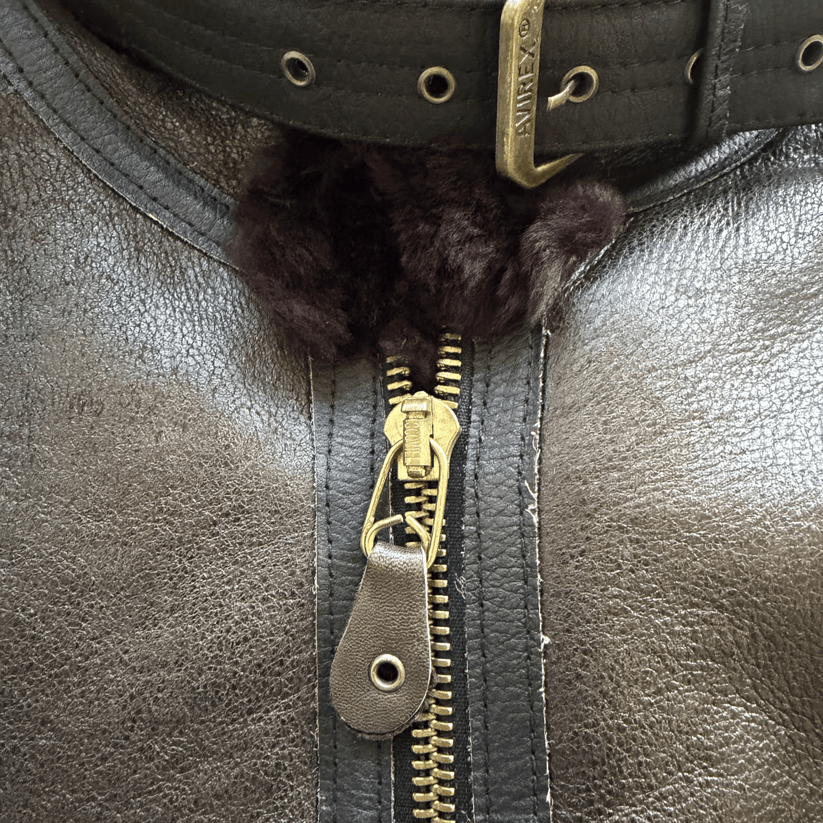 Avirex B-3 Sheepskin Aviator Flight Jacket - M | Medium, Black