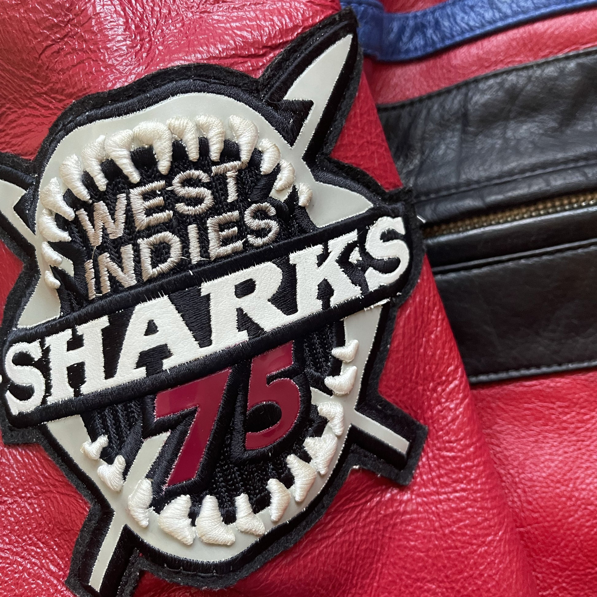 Avirex 'West Indies Sharks' Leather Varsity Jacket - XL | XL, Red