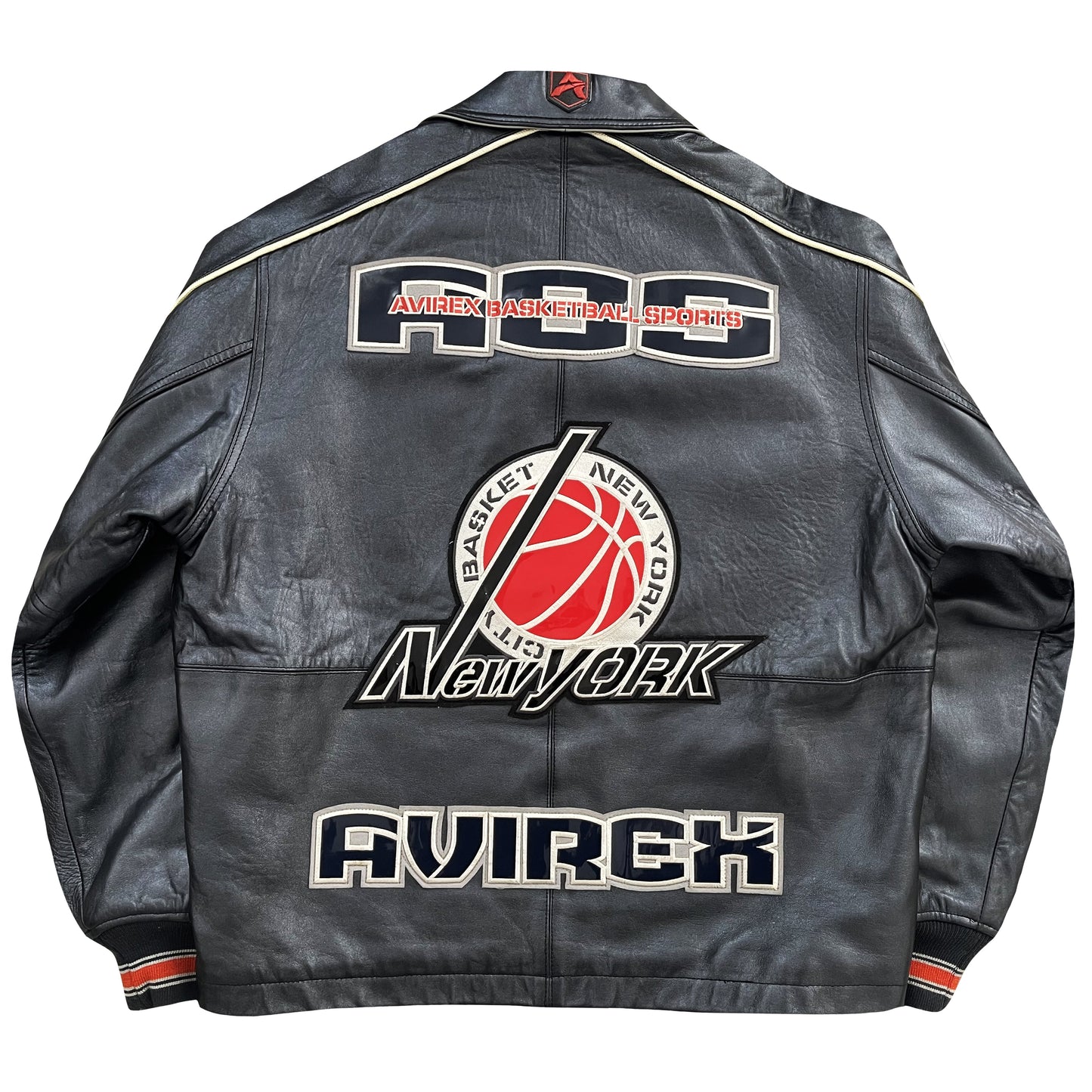 Avirex New York Basketball Leather Varsity Jacket - M