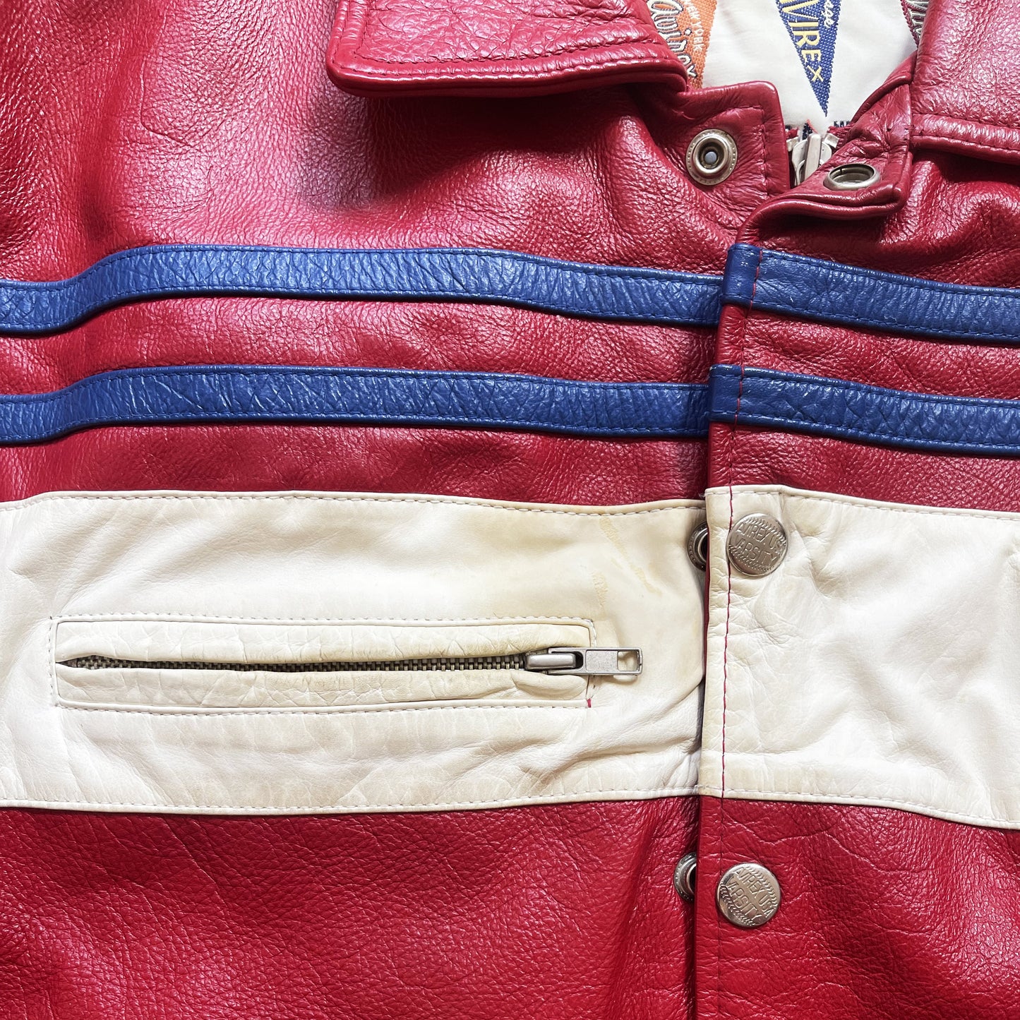 Avirex New York Lions Leather Varsity Jacket - M