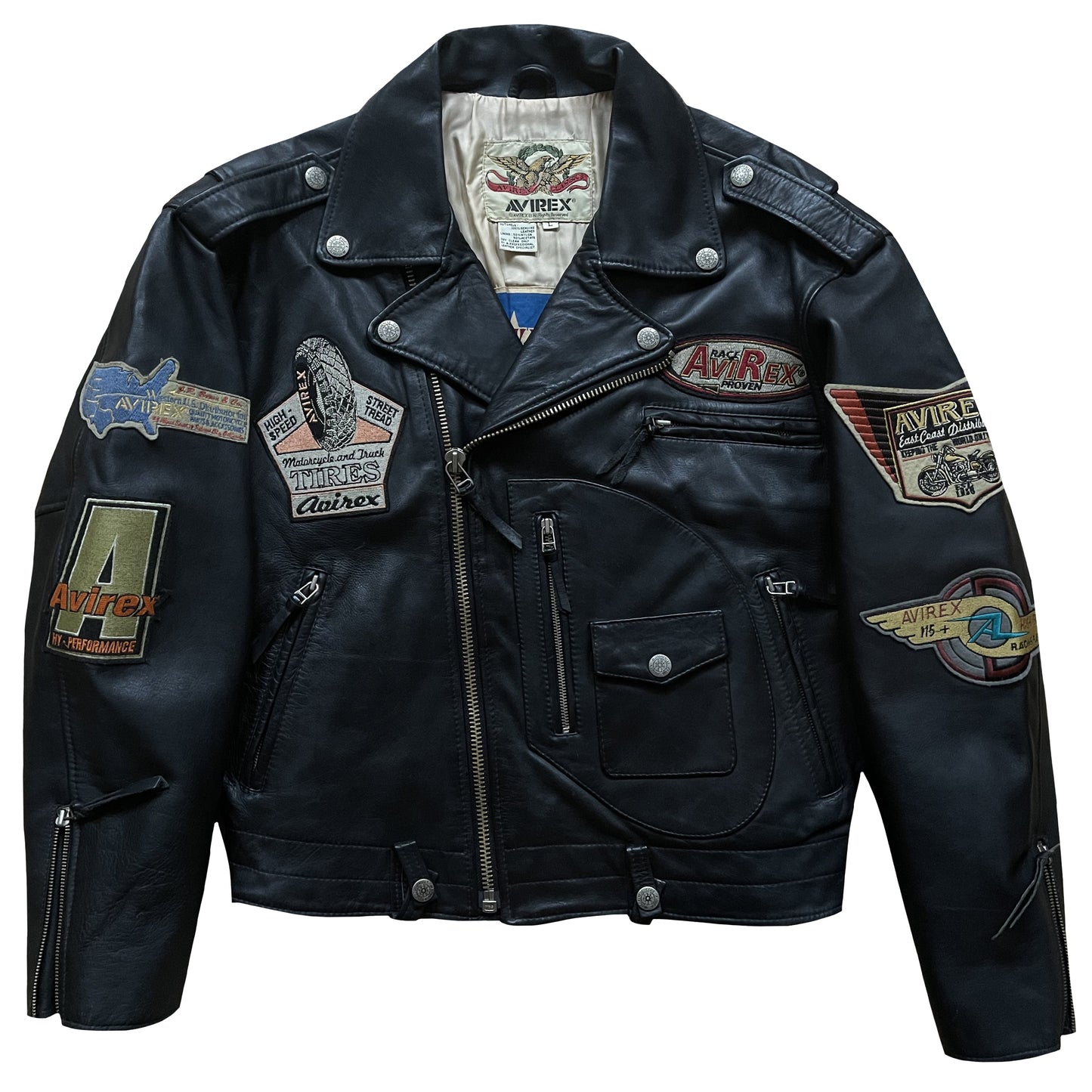 Avirex Leather Biker Jacket - L