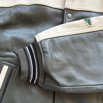 Avirex 'North West Wild Bears' Leather Varsity Jacket - S