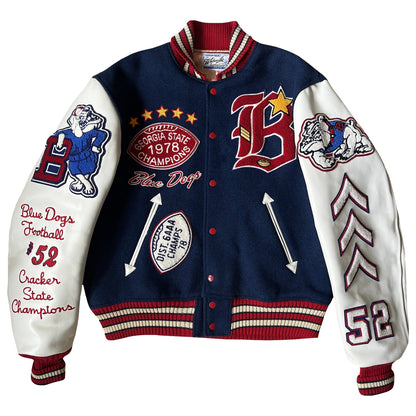 Whitesville 'Forest Park Bull Dogs' Varsity Jacket - XL | XL, Blue