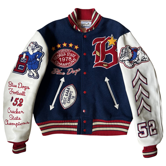 Whitesville 'Forest Park Bull Dogs' Varsity Jacket - XL | XL, Blue
