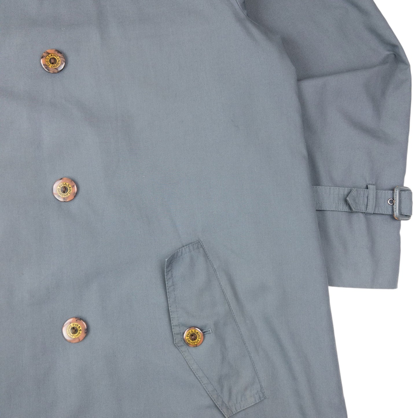 Vintage 80s YSL Yves Saint Laurent Trench Jacket Size XL | XL, Grey
