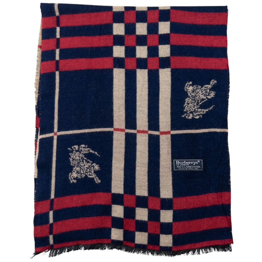 Vintage 90s Burberry Nova Check Lambswool Scarf