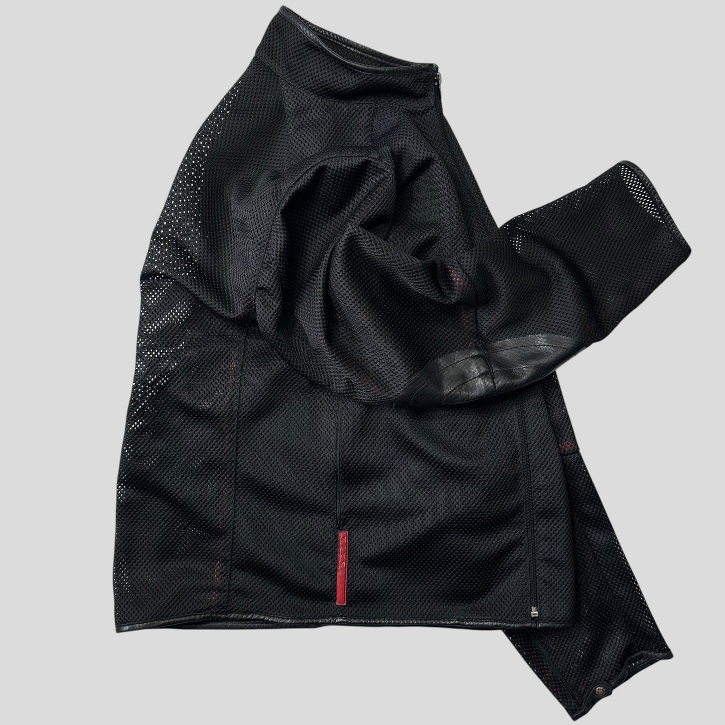 Prada Sport SS00 SAMPLE Mesh + Leather Moto Jacket - IT54 | Default Title, Multicoloured