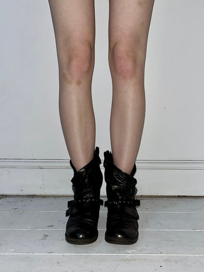 A.S 98 BIKER BOOTS (EU 38) | DEFAULT TITLE, Black