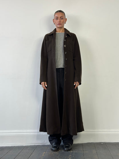 Max Mara Pure Wool A-Line Floor Length Coat - M