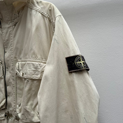 Stone Island Hand Corrosion Field Jacket 2017 (L) | Large, Cream