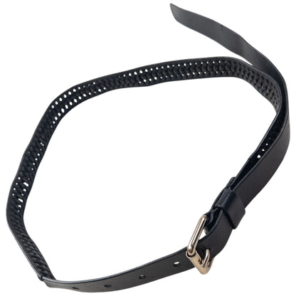 Vintage 2000s Burberry Braided Leather Belt Size W26 | O/S, Black