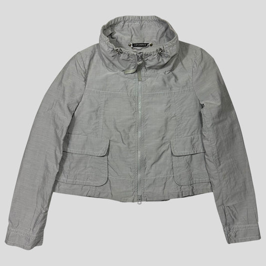 CP Company Cropped Pleated Co-nylon Jacket - IT40 (UK8) | Small, Grey