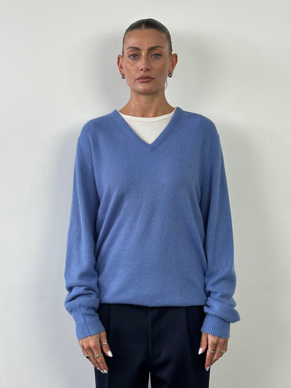 Christian Dior 1980s V Neck Knitted Logo Jumper - L