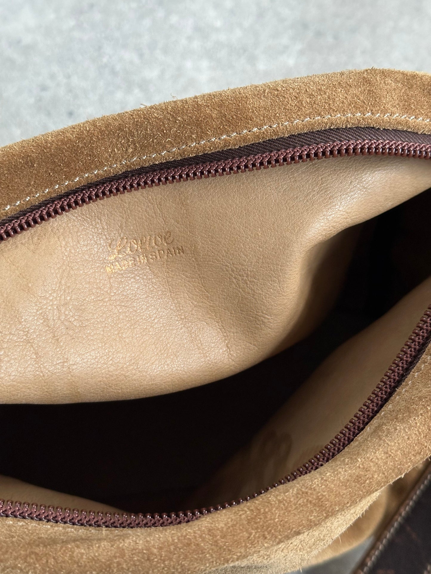 Loewe 1990s Suede Anagram Crossbody Bag