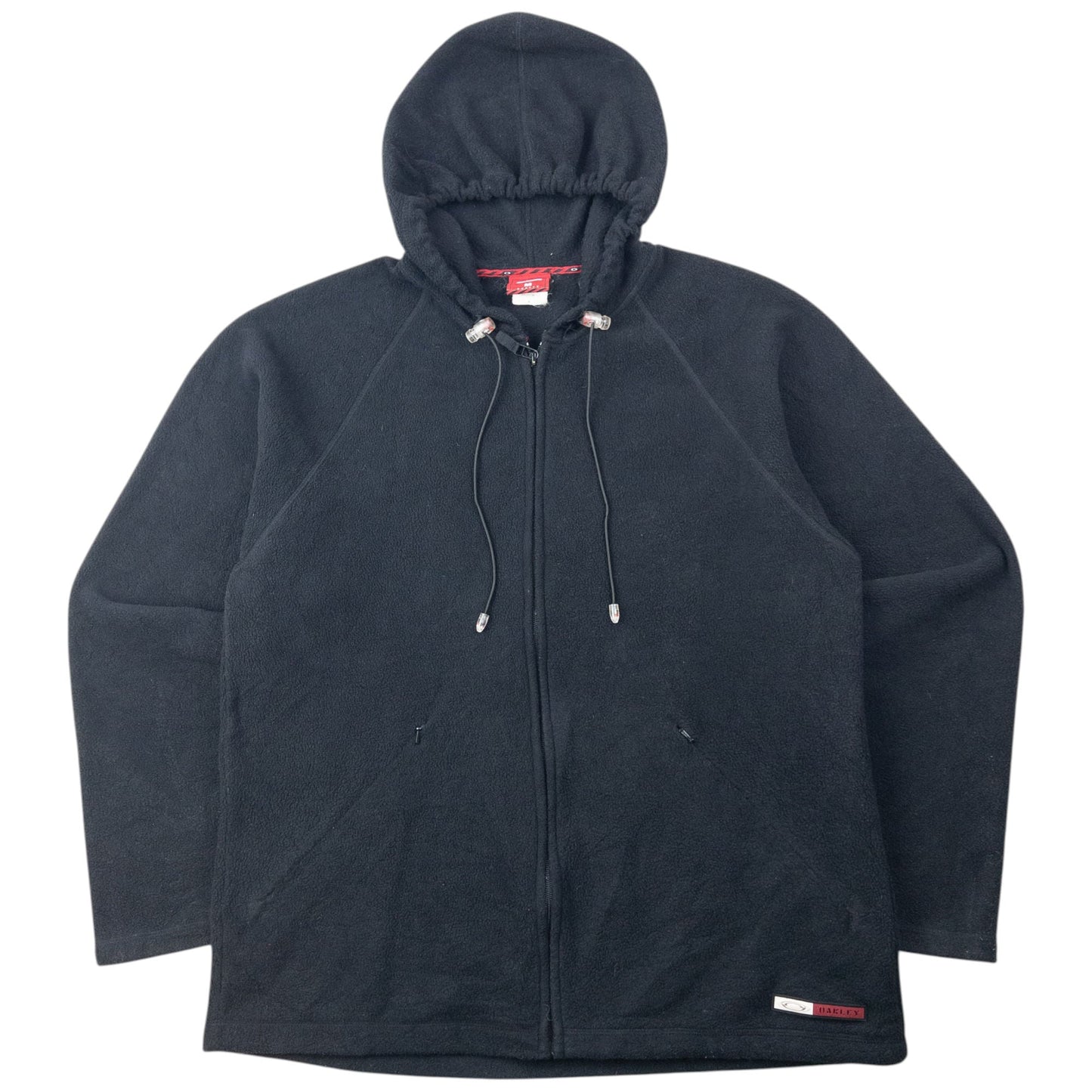 Vintage 90s Oakley Zip Up Fleece Hoodie Size M | Medium, Black