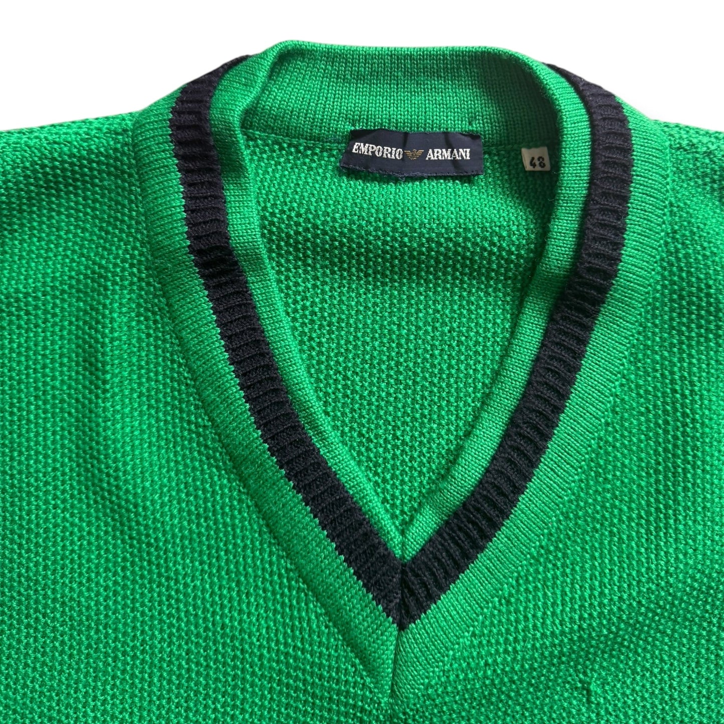 1980's Emporio Armani Knitted V-Neck Jumper (S) | Default Title, Red