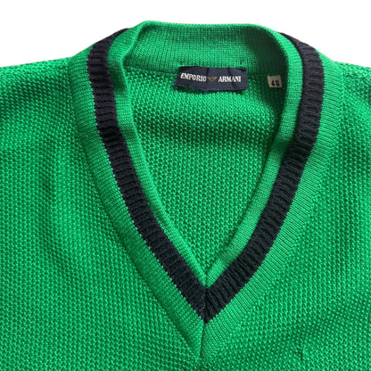 1980's Emporio Armani Knitted V-Neck Jumper (S) | Default Title, Red