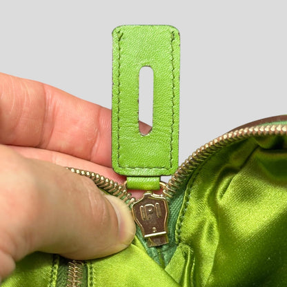 Prada 2001 Mini Top Handle Leather Woven Bag + Cards & Dustbag | O/S, Green