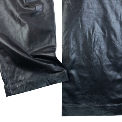 Vintage 2000s Gucci By Tom Ford Leather Trousers Size L | Large, Black