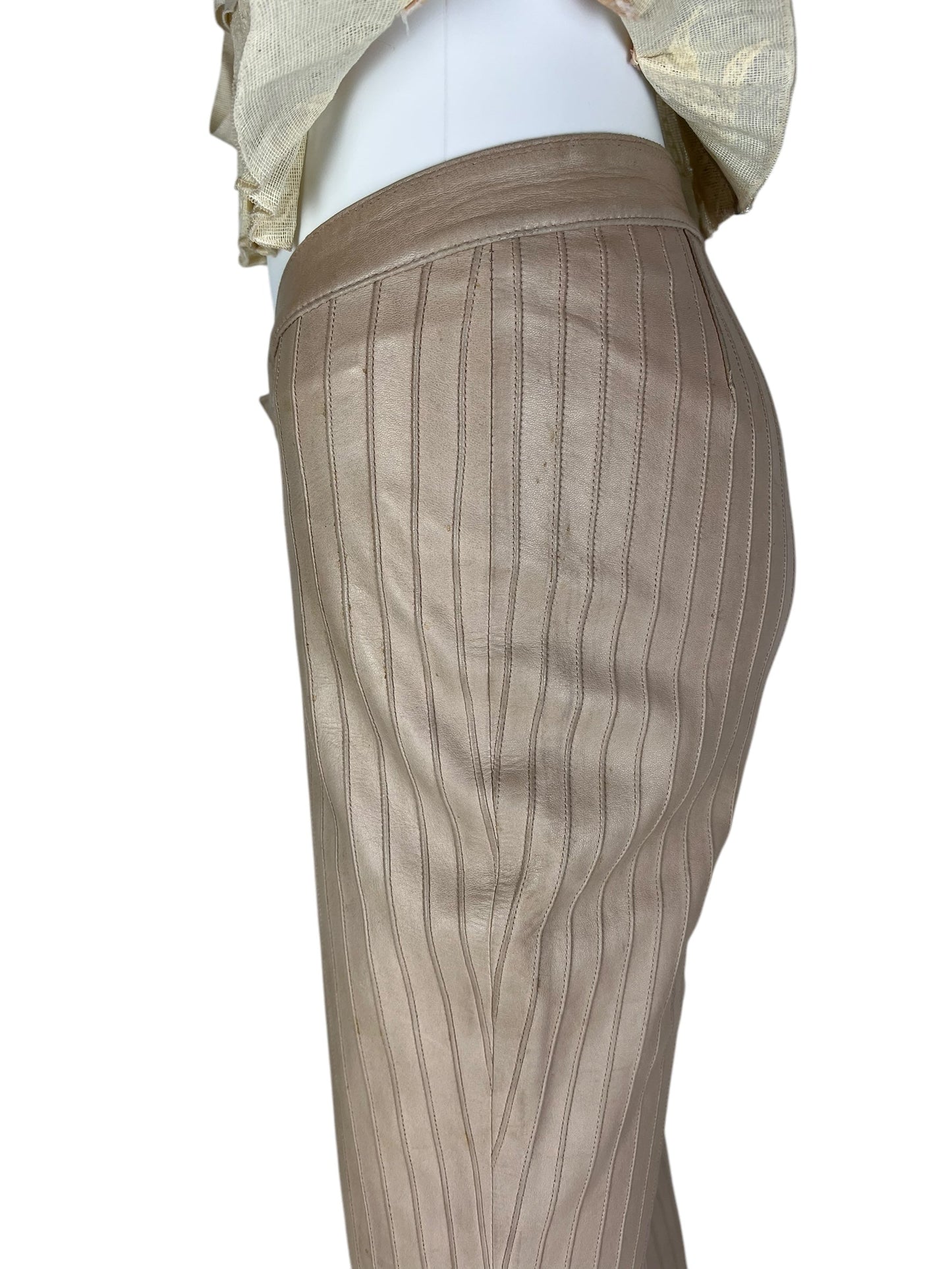 Gucci F/W 1999 leather pinstripe trousers Tom Ford era