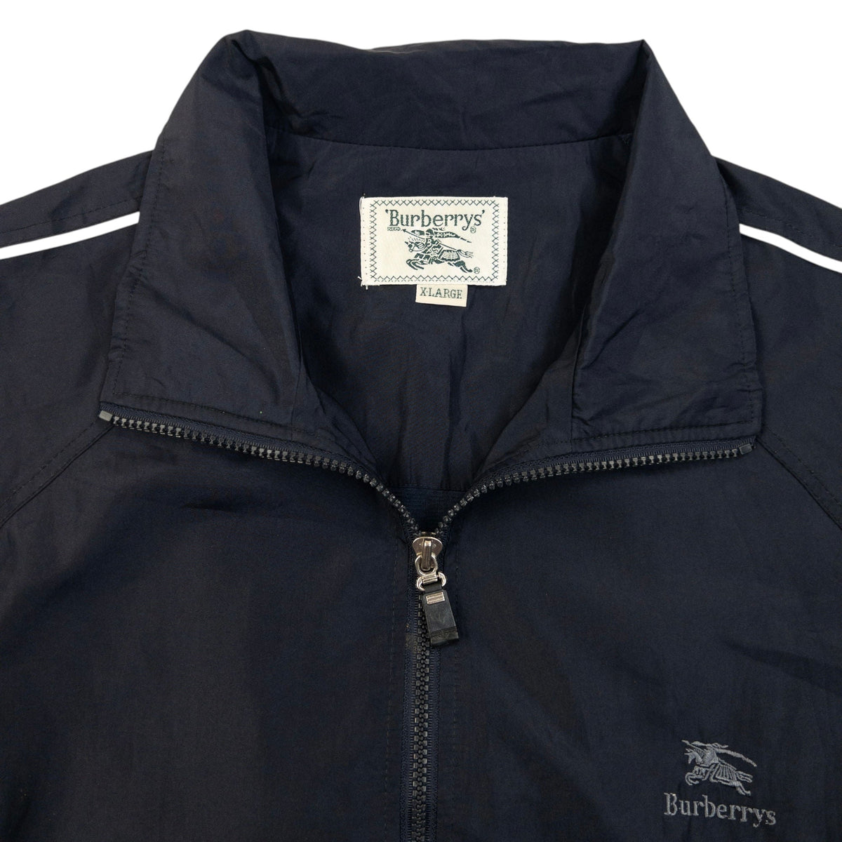 Vintage 90s Burberry Embroidered Zip Up Jacket Size XL | XL, Navy