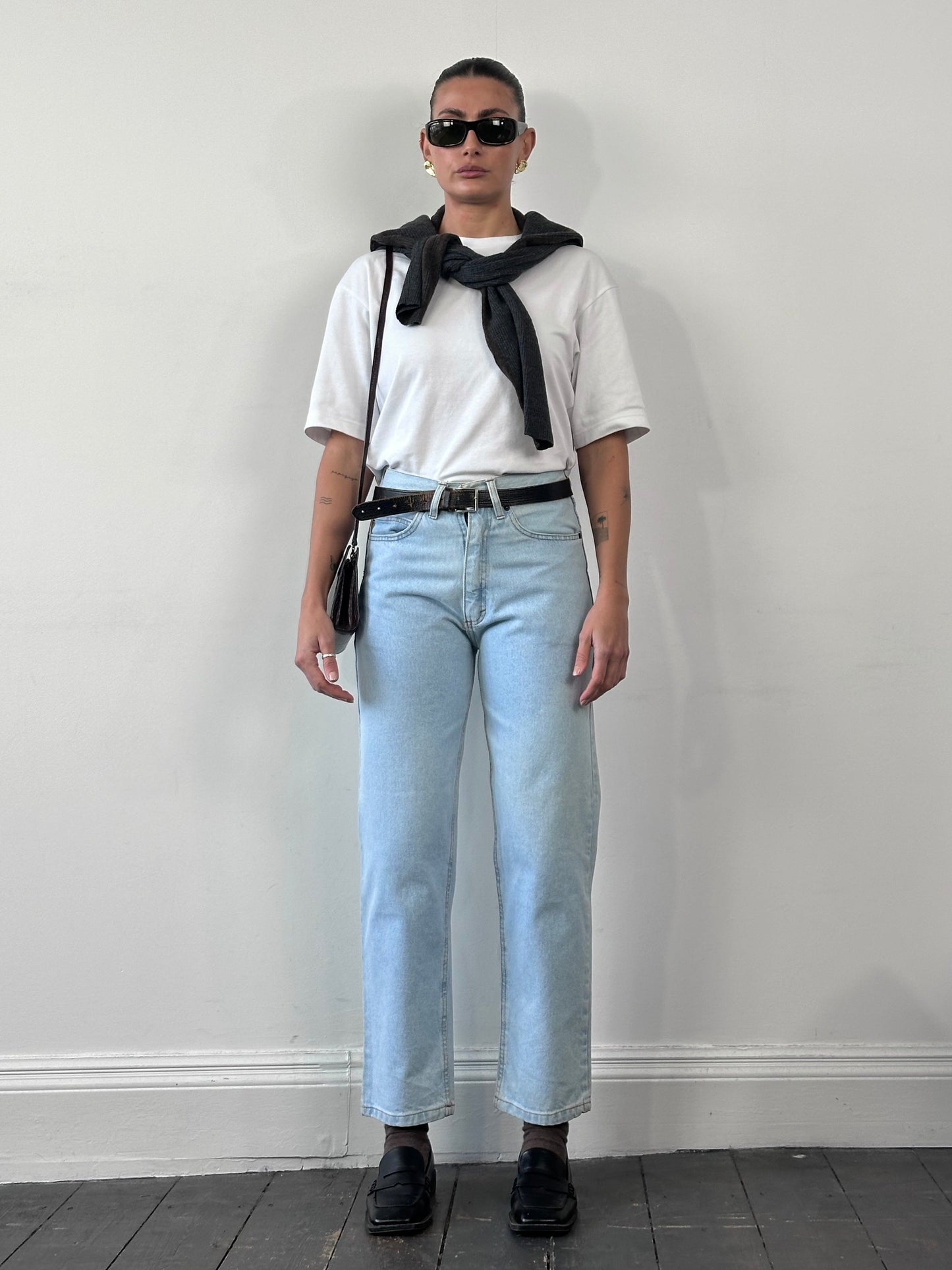 Armani Jeans Light Wash Tapered Leg Denim Jeans - W26