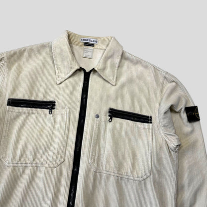 Stone Island 1995 Double Pocket Zip-Up Jumbo Corduroy Shirt - M/L | Default Title, Cream