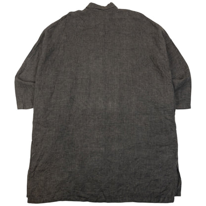 Vintage 2000s Yohji Yamamoto Linen Polo Dress Womens Size XXL | XXL, Grey