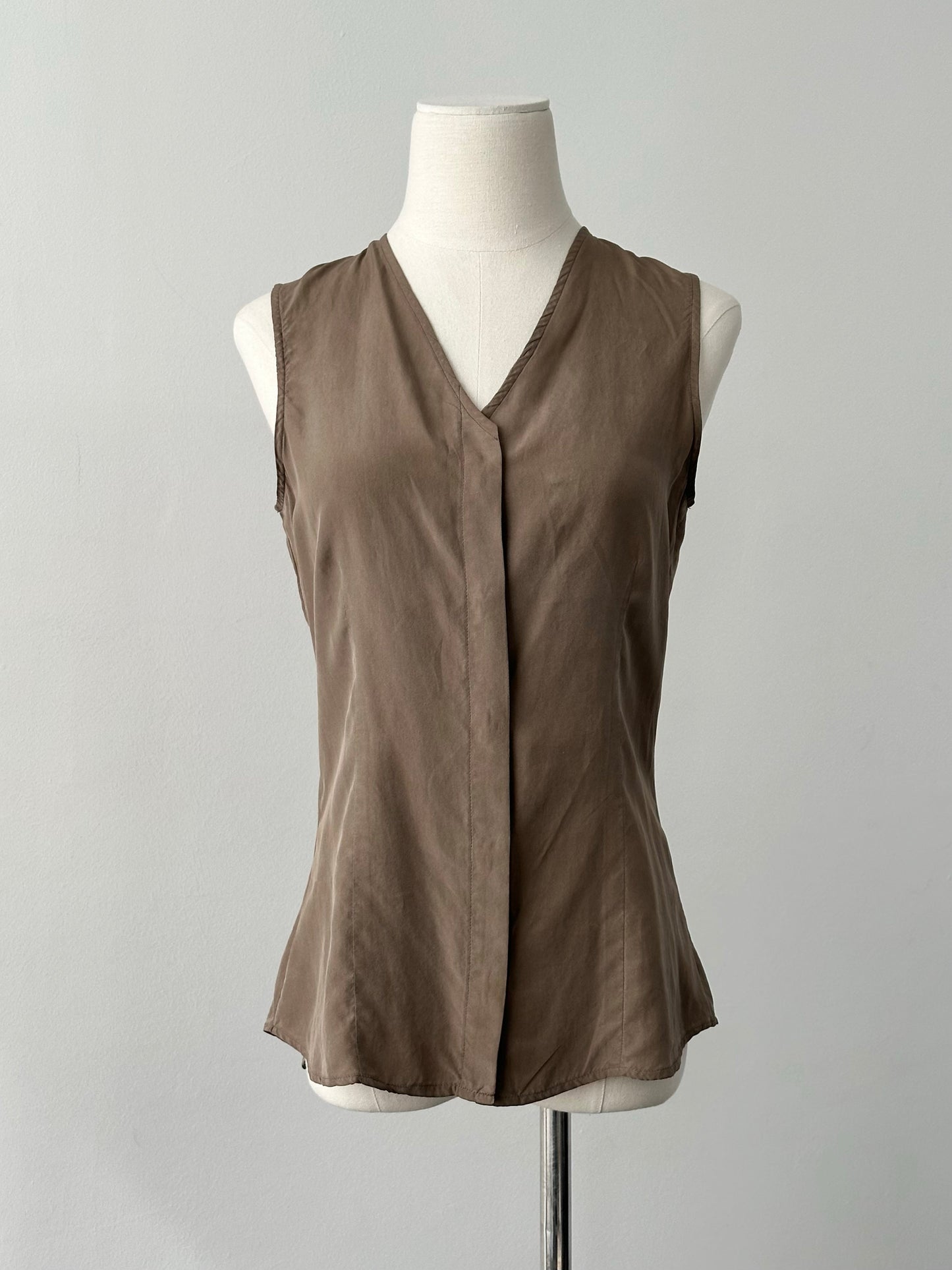 Emporio Armani 2000s Pure Silk Minimal Sleeveless Top - S