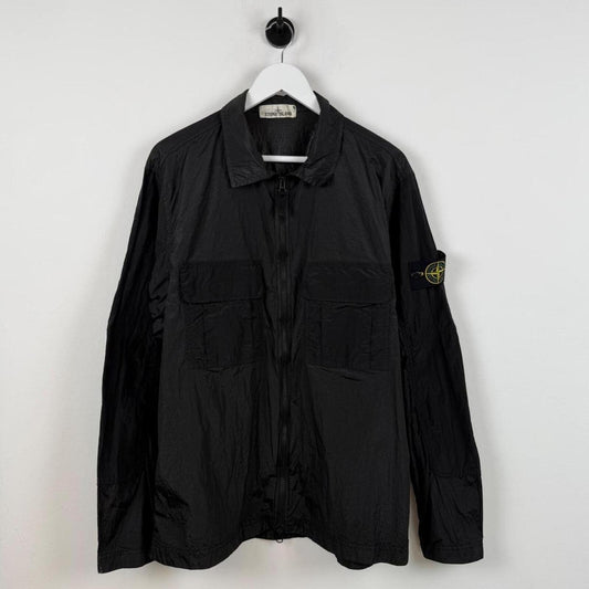 Stone Island Nylon Ripstop Overshirt Black (XL) | Extra Large, Black