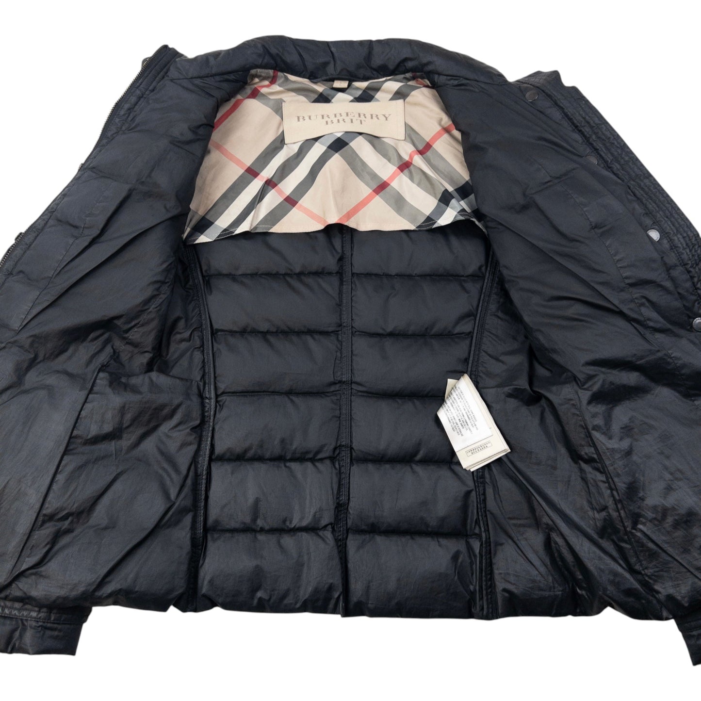 Vintage Burberry Brit Zip Up Puffer Jacket Womens Size S