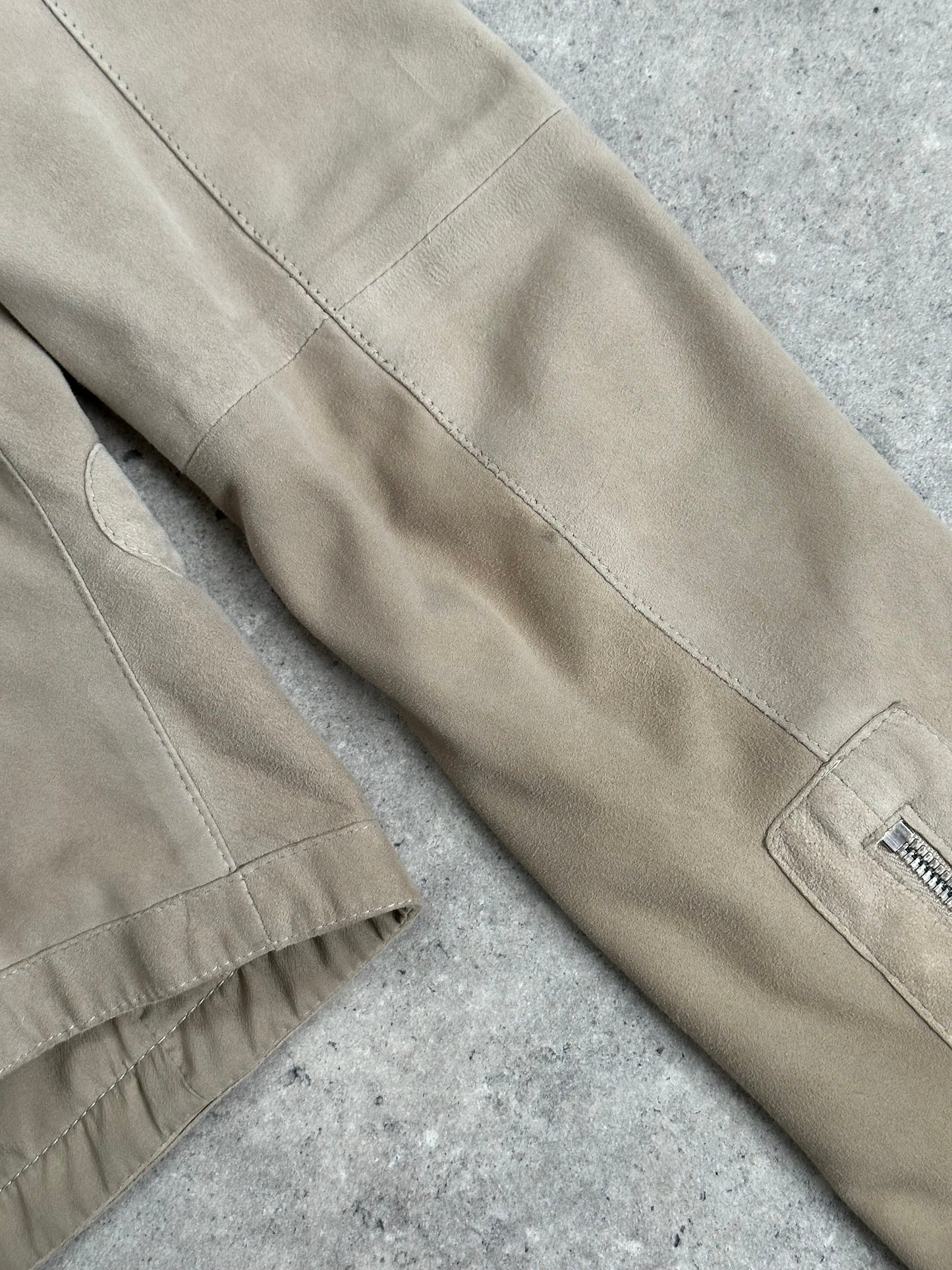 Armani Collezioni 2000s Double Zip Suede Jacket - XS/S