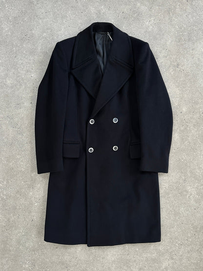 Vintage Pure Wool Large Lapel Double Breasted Coat - M