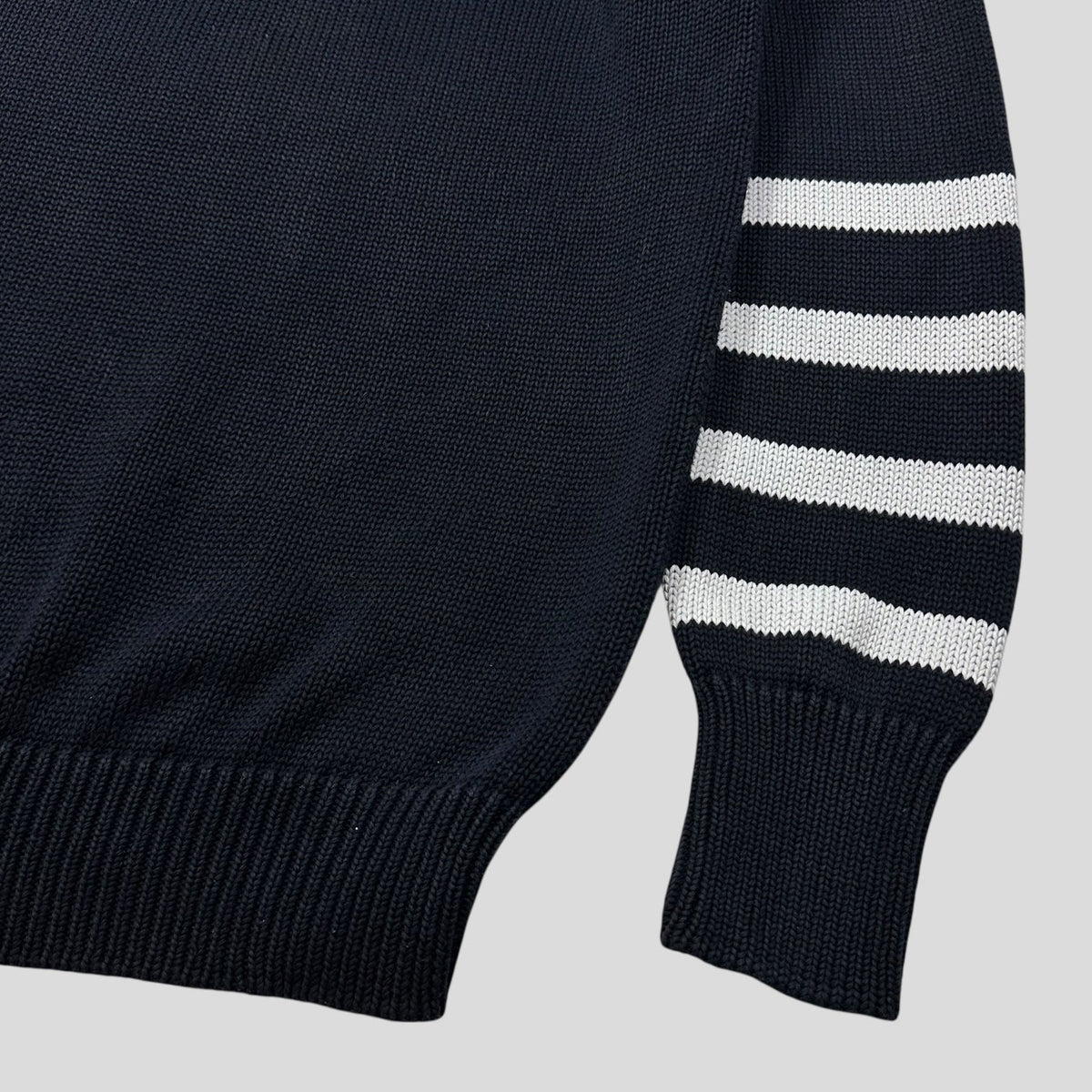 Prada Milano 2010 Chunky Striped Knit Jumper - M | Medium, Navy