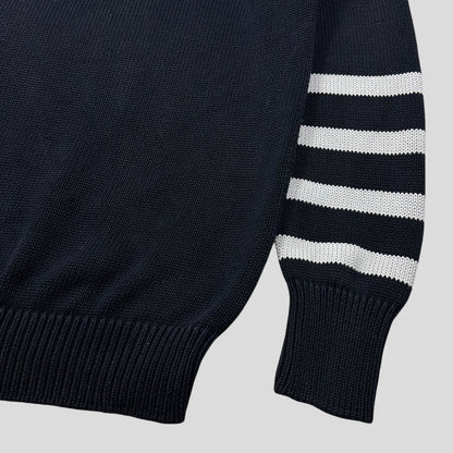 Prada Milano 2010 Chunky Striped Knit Jumper - M | Medium, Navy