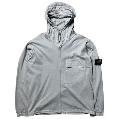 S/S 2008 Cloud Grey Triple Cotton Sniper Hood Single Pocket Pullover Hoodie